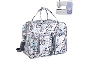 Teamoy Sewing Machine Bag with Bottom Wooden Board, Thick Padded Sewing Machine Tote Bag, Sewing Machine Carrying Case