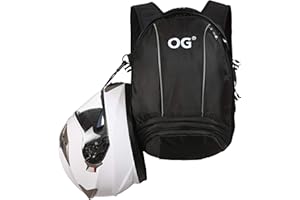 OG Original EZ-RiderPRO Mochila Moto Negra Expandible 28-35L, Bolsa Porta-Cascos Motorista, Correa Casco, Impermeable, Portátil, Reflectante