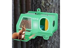 SVAUOUMU Squirrel Feeder for Hanging Outside Tree Alimentatore scoiattolo per appendere l'albero esterno Alimentatore scoiattolo in metallo con coperchio per giardino all'aperto albero o balcone