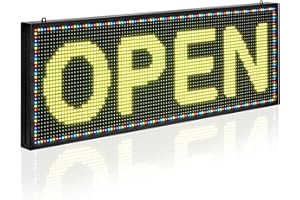 VEVOR Pannello Digitale Scorrevole Flessibile a Colori P10 Programmabile a LED, Pannello Espositivo Fai da Te con Motivo di Testo Personalizzato e Controllo GIF e App Bluetooth, 990 x 350 x 55 mm