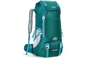 HOMIEE Plecak turystyczny, 50 l, wodoodporny plecak turystyczny z osłoną przeciwdeszczową, oszczędność, oddychający, lekki outdoorowy, sportowy, trekkingowy, jazda na nartach, wspinaczka, kemping, plecak z systemem nawadniania