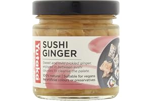 Yutaka Sushi Ginger 120g (Pack of 4) | Sweet & Mild Pickled Ginger | 100% Natural, Vegan-Friendly | Perfect for Sushi, Sashimi & Asian Cuisine | No Artificial Colours or Preservatives