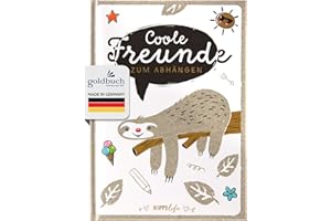 goldbuch 43580 Freundebuch HAPPYlife Faultier DIN A5, zum Ausfüllen für Freunde, Grundschule, Schule, Kindergarten, Kita, 84 illustrierte Seiten, Einband mit Kunstdruck, laminiert