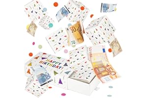 Giftota Geldgeschenke Geburtstag, Upgrade DIY Überraschungsbox, Happy Birthday Pop Up Explosionsbox mit Konfetti, Geschenkbox Geburtstag für Eltern, Liebhaber und Freunde
