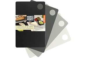 Moritz & Moritz 4x Tabla Cortar Flexible - Tabla Corte Cocina 29 x 19 cm - Tabla de Cortar Plastico 2mm de Grosor - Superficie Antideslizante para un Corte Seguro - Juego tablas de cortar cocina