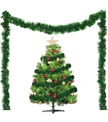 10 Ghirlande Natalizie Tinsel Argento 2M - Decorazioni Albero Natale E Casa - Foto 3