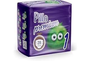 PILLO PREMIUM - Pannolini Taglia 1-112 Pannolini Neonato Offerta Convenienza - Newborn (2-5 kg), 4 Confezioni da 28 Pannolini - Pacco Scorta Mensile