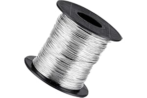 LUSOFIE Filo Artigianale in Acciaio Inossidabile da 0,4 mm Ffilo Metallico per Gioielli Filo Sottile per Artigianato per Tessitura di Fili per Cavigliere Fatti a Mano Fai-da-te