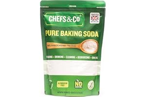 CHEFS & CO | Bicarbonato di Sodio Puro (1 KG) | 100% Bicarbonato di Sodio di Grado Alimentare | Bicarbonato per Cucina, Bevande e Pulizia | Senza Alluminio | Senza BPA | Agente Lievitante(Confezione)