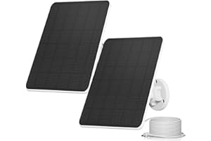 RHORAWILL Panneau Solaire 6W pour Caméra Ring, Panneau Solaire Compatible avec la Caméra Ring, Stick Up Cam Batterie Ring & Spotlight Cam Batterie Ring, Étanche IP65, Câble de 3m(2 Pack)
