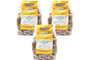 Oltresole, Pasta de Trigo Sarraceno Integral Ecológica, Formato Fusilli, Pasta con Harina de Trigo Integral de Agricultura Ecológica, Sin Gluten, Paquete de 3 Paquetes de 350 g