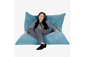 Lounge Pug - CORD - EXTRA Large Bean Bag Floor Cushion - XXL Beanbag - AEGEAN BLUE