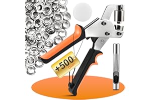 Cieex Pince à Œillets avec 500 Œillets de 10mm en Acier Inoxydable - Kit Complet pour Installation d'Œillets pour Bâches, Toiles et Cuir