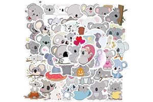 TACOMEXI 50 pezzi simpatici koala adesivi in ​​vinile per bottiglie d'acqua, bagagli, skateboard, paraurti, album, tazza, regalo adesivo per bambini, adolescenti, adulti