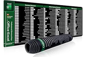 excovip Large Mouse Pad XL, Office Shortcut Mouse Pad, Extended Computer Mouse Desk Mat with Stitched Edges for EXCEL (900x300mm) 0133