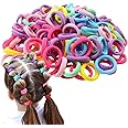 200Pcs Baby Elastics Hair Ties, Candy Color Seamless girls hairbands, Ponytail Holder Hair Accessories，Multi-colored hair bobbles for girls (Candy colours 200Pcs)