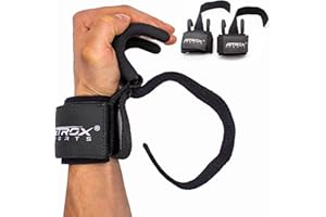 Netrox Sports® - Gancio di trazione per bodybuilding, sollevamento pesi, allenamento della forza e fitness, appositamente progettato per pesi pesanti, cinghie di sollevamento extra forti