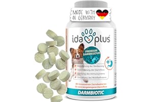 Ida Plus Darmbiotic 120 comprimés - bactéries intestinales Actives et saines - pré- & probiotiques pour l'assainissement intestinal du Chien - reconstituer la Flore intestinale après Une diarrhée