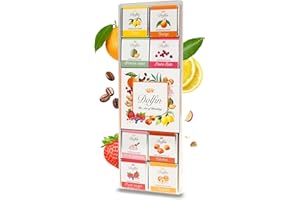 Dolfin Assortiment de Chocolat "Panaché" - 24 Carrés de Chocolat - 12 Saveurs - Gourmet Friandises - Idée Cadeau pour Anniversaire, Fêtes, Saint-Valentin, Fêtes de Fin d'Année