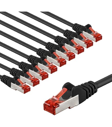 Goobay 69802 - Set 10 Cavi Di Rete CAT 6 S/FTP Da 3 M - 10 Colori, 10 Gigabit, Schermati, RJ45 - 3