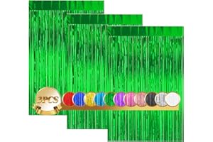 DAITY Lametta Vorhänge 3pcs Glitzervorhang, 3pcs Glitzervorhang Fringe, Folienfransen Vorhang 1m x 2m für Geburtstage Festivals Party ​Bühnendekor