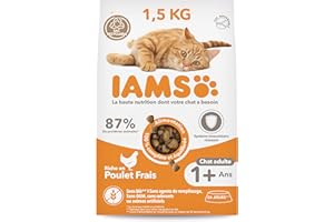 IAMS Nourriture sèche au Poulet Frais pour Chats de 1+ 1,5 kg