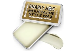 TRADEMARK GNARLY JOE EST.MMXVII Gnarly Joe Moustache Wax - 14g Pocket Size - 100% Natural Strong Hold Moustache Wax for Men - 2-in-1 Styling & Conditioning with Beeswax, Mango Butter & Avocado Oil - Long Lasting Hold, Made in the UK