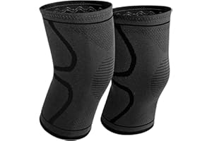 WellSync Genouillère Sport Homme Femme Compression Arthrose Genou Ligamentaire Ménisque Fissuré Maintien Knee Support Genoux Protection Antidérapant Respirant pour Jogging Fitness, Paquet de 2