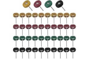 Mebamce 40pcs Abrasive Wheel Polishers Grinder Accessories 1" (25mm) Abrasive Buffing Polishing Wheels Set Compatible with Dremel Rotary Tools-1/8"(3mm) Shaft for Cleaning, Sanding