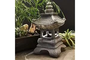 Hemore Lanterne de pagode, Lampe de Jardin potentiel Solaire pagode Lanterne Ornements décoratifs Jardin Cour artefact résine Lampe Solaire