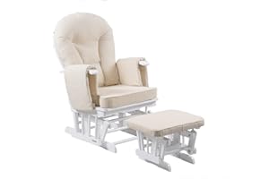 Kidzmotion Serenity Nursing Glider maternity chair white with footstool … (White)
