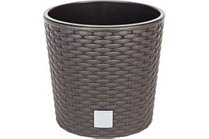 PROSPERPLAST Maceta redonda 4,7 litros Rato con cubilete para plantar en color mocca 20 x 20 x 19 cm