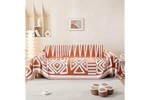 SHANNA Pokrowiec na sofę w stylu boho na 2-, 3-, 4-osobową, szenilowy pokrowiec na sofę narożną, całoroczna ochrona kanapy dla psów, ochraniacz na kanapę, futon, pokrowiec na sofę w kształcie litery