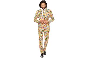 OppoSuits Men's Crazy Prom Suits Confetteroni – Comes with Jacket, Pants and Tie in Funny Designs