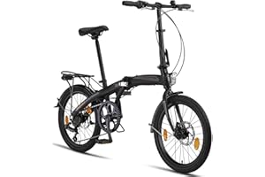 Licorne Bike Phoenix składany rower 2D, 20", aluminiowy, hamulec tarczowy, hamulec tarczowy, hamulec V-Brake, rower składany, dla mężczyzn i kobiet, 7-biegowa przerzutka łańcuchowa, składany rower