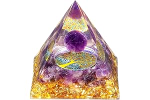 MAIBAOTA 2.4" Amethyst Orgonite Healing Crystals Orgone Energy Tower Gifts for Beginners Protection Energy Reiki Spiritual Balancing Meditation Chakra Positive Crystal