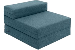 Loft 25 Single Fold Out Chair Sitges Z Bed | Guest Foldable Sofa Futon Mattress | Living Room Furniture | Ergonomically Designed | Soft and Comfy (Sitges Teal)