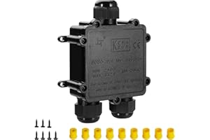 HAUSPROFI Boîte de Dérivation Etanche IP68 Extérieur - 3 Voies Plus Grande Câble, Connecteur Boîte de Jonction Electrique pour Câble Ø 4 à 14mm, ABS + PVC