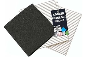 CLAY ROBERTS Grease and Carbon Cooker Hood Filters, Pack of 3, Cut to Size, Vent Filters for All Cooker Hoods & Extractor Fans, Universal Cooker Hood Fan Filters, Kitchen Extractor