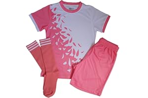 GENERIC Girls Football Kit - Pink football kits would make great football gifts for girls. A good all-round sports kit & football kit for kids and future England Lionesses.