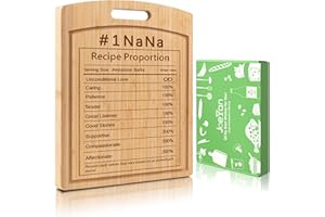 Joeyan Nana Gifts - Bamboo Chopping Board, Engraved Wooden Cutting Boards with Juice Grooves, Large Kitchen Recipe Chopping Board, Best Nana Mothers Day Gift Christmas Birthday Gifts for Nana