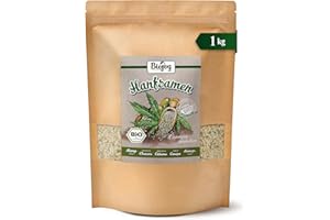 Biojoy Graines de chanvre décortiquées BIO (1 kg), crues et sans additifs