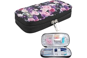 ‎YOUSHARES YOUSHARES Insulin Kühltasche - Medikamenten Kühlbox Diabetiker Tasche für Diabetikerutensilien Halten Sie die Vorräte Sicher und Kalt, Diabetes Pen Etui Klein für Reisen Flugzeug (Rose)
