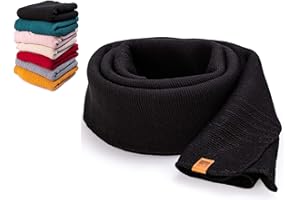 HEYO Damen Schal Winter Strickschal | H19603 | Weich Warm Gestrickt mit Leder Patch | Made IN EU