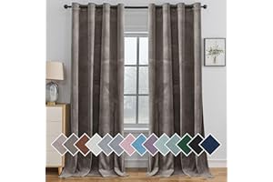 ‎YSTYLE Ystyle Gardinen Samt 2er Set, Thermovorhang Kälteschutz, Vorhänge Blickdicht Mit Ösen, Verdunkelungsvorhang, Curtains, Thermovorhang Hitzeschutz, Verdunklungsvorhänge Für Wohnzimmer, Kamel