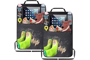 Termichy Car Seat Back Organisers, Kick Mat Seat Back Protector Car Organisers with Multi Pockets, Car Seat Cover Waterproof CE ROHS Approved (2 Pack)