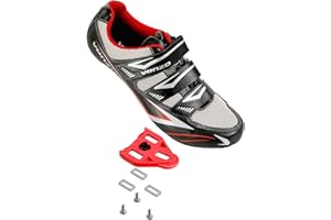 Venzo Bicycle Men's Road Cycling Riding Shoes - 3 Straps - Compatible with Look Delta & Shimano SPD-SL - Perfect for Road Racing Bikes Black Color