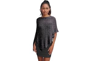 creazioni unique Poncho Bolardo de Mujer Elegante de Ceremonia o Noche - Poncho Mujer Verano y Primavera de Red de Viscosa Térmica con Esencia de Flor de Cerezo