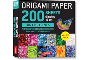 Origami Paper 200 sheets Birthstones 6" (15 cm): Photographic Designs from Nature: High-Quality Double Sided Origami Sheets Printed with 12 ... ... (Instructions for 6 Projects Included)