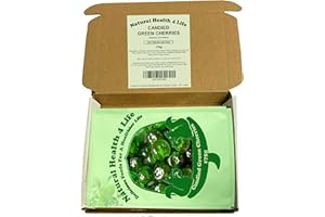 Natural Health 4 Life Candied Whole Green Glace Cherries 175g – Cherrys for Baking and Decorating – Vegan, Fat Free, Gluten-Free – Packed in Bag (1 Bag) Produce of France